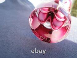 Flygsfors Vintage Art Glass Vase Designed by Paul Kedelv Pink Signed 1956