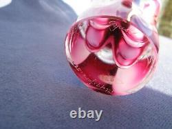 Flygsfors Vintage Art Glass Vase Designed by Paul Kedelv Pink Signed 1956