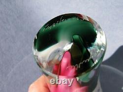 Flygsfors Vintage Art Glass by Paul Kedelv Pink Green White Clear Signed 1963