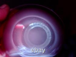 Flygsfurs Coquille Sommerso by Paula Keldev Pink Art Glass Bowl Signed