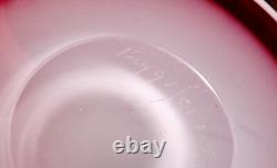 Flygsfurs Coquille Sommerso by Paula Keldev Pink Art Glass Bowl Signed