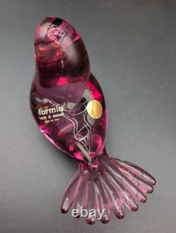 Formia Murano Art Glass San Marco Dove Bird Pink