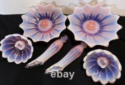 Fostoria Heirloom Pink Opalescent Epergne Vase Glass Bowl Jack In Pulpit Bowl