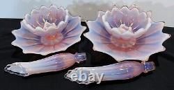 Fostoria Heirloom Pink Opalescent Epergne Vase Glass Bowl Jack In Pulpit Bowl