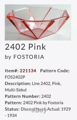 Fostoria Pink Depression glass bowl set Art Deco Rare 1 Large 10/6- 4.25bowls