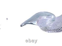 Franco Moretti Murano Art Glass Swan Pink Filigrana Signed Venice Vintage 9