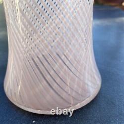 Fratelli Toso A Canne Murano Art Glass Pink Blush Vintage Vase 11.5T Top131