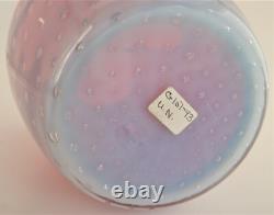 Fratelli Toso Murano Italian Art Glass Opal Pink Controlled Bubbles Flower Vase
