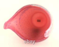 Fratelli Toso Murano Italian Art Glass Opal Pink Controlled Bubbles Flower Vase