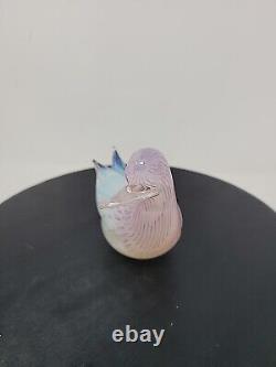 Fratelli Toso Murano Italian Glass Bird Pink And White