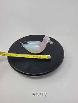 Fratelli Toso Murano Italian Glass Bird Pink And White