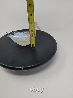 Fratelli Toso Murano Italian Glass Bird Pink And White