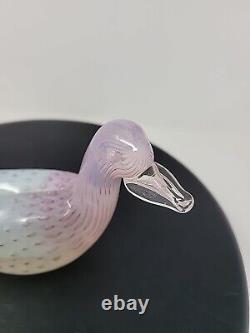 Fratelli Toso Murano Italian Glass Bird Pink And White