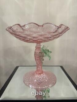 Fratelli Toso Murano Model 1154 Pink Compote with Grapes