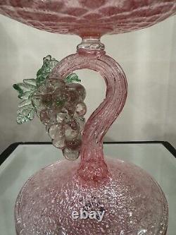 Fratelli Toso Murano Model 1154 Pink Compote with Grapes