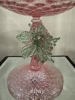 Fratelli Toso Murano Model 1154 Pink Compote with Grapes