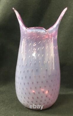 Fratelli Toso Vase Pink Opiline Bullicante Mid Century Modern