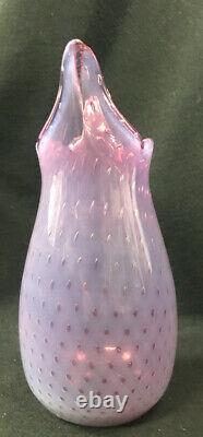 Fratelli Toso Vase Pink Opiline Bullicante Mid Century Modern