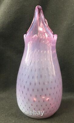 Fratelli Toso Vase Pink Opiline Bullicante Mid Century Modern