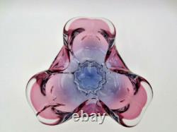 Freeform Sommerso Chribska Purple & Pink art glass bowl dish