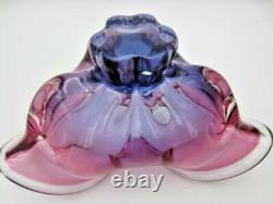 Freeform Sommerso Chribska Purple & Pink art glass bowl dish