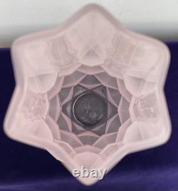 French Art Deco Pink Frosted Glass Vase (14)