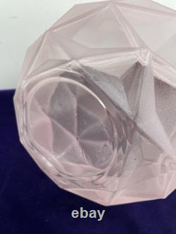 French Art Deco Pink Frosted Glass Vase (14)