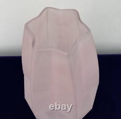 French Art Deco Pink Frosted Glass Vase (14)