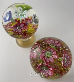 GALLIANO FERRO (Attr.) Murano Magnum Pink Floral Paperweight AND Floral Pedestal