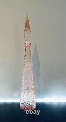 Genie Bottle Italian Glass Pink / Salmon MCM Retro Italian Carafe