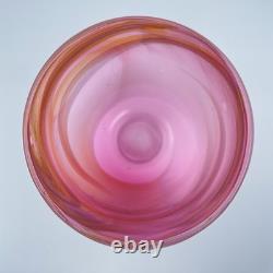 Gerry Reilly Art Glass Vase Handblown Pink Tone Swirl Melting Pot Glass WA Signd