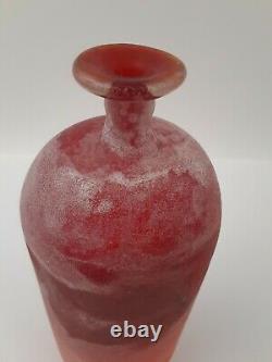 Gino Cenedese Scavo Art Glass Vase/Bottle Lava 9 Signed Gino Cenedese 1984