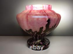 Glass Cameo Vase Art Pink