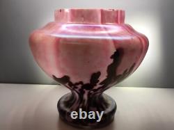 Glass Cameo Vase Art Pink