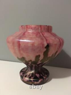 Glass Cameo Vase Art Pink