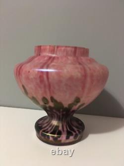 Glass Cameo Vase Art Pink