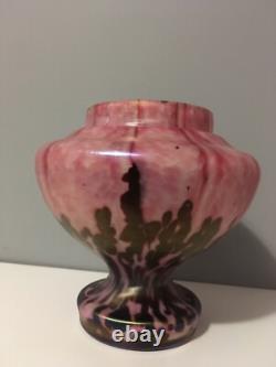 Glass Cameo Vase Art Pink