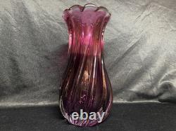 Glass Heavy Glass Vase Hot Pink Tall Flower Holder Decorative Vase Gift