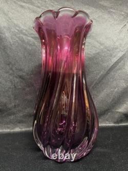 Glass Heavy Glass Vase Hot Pink Tall Flower Holder Decorative Vase Gift