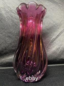 Glass Heavy Glass Vase Hot Pink Tall Flower Holder Decorative Vase Gift