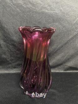 Glass Heavy Glass Vase Hot Pink Tall Flower Holder Decorative Vase Gift