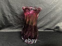 Glass Heavy Glass Vase Hot Pink Tall Flower Holder Decorative Vase Gift
