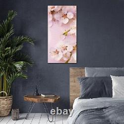 Glass Print Wall Picture 60x120 Art flowers floral pink blossom abstract