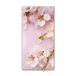 Glass Print Wall Picture 60x120 Art flowers floral pink blossom abstract