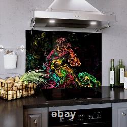 Glass Splashback Kitchen Panel Backsplash ANY SIZE Abstract Paint Splash Art