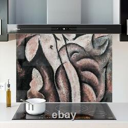 Glass Splashback Kitchen Tile Cooker Panel ANY SIZE Abstract Art Drawing 1562