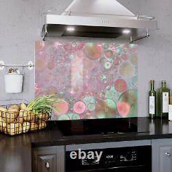 Glass Splashback Kitchen Tile Cooker Panel ANY SIZE Art Macro Water Drops Oil