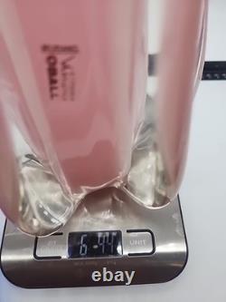 Glass Vase Murano Oball Design Bordeaux. Transparent Pink Italian RARE! Heavy