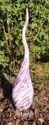 Glass flame 60cm Pink Purple White mouth-blown garden sculpture glass art