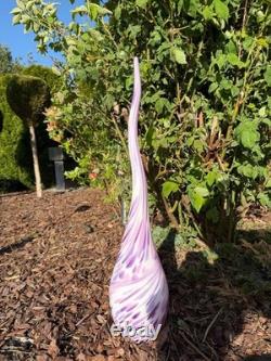 Glass flame 60cm Pink Purple White mouth-blown garden sculpture glass art